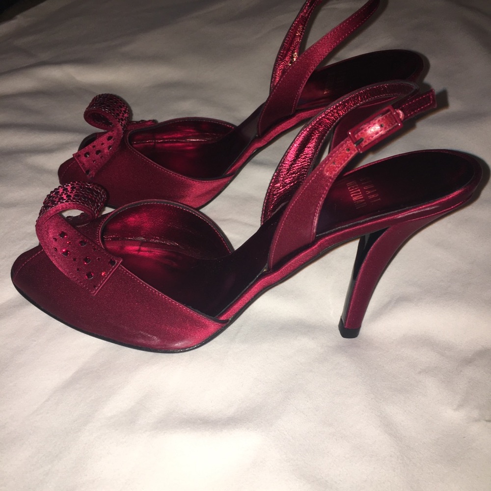Authentic Stuart Weitzman Red Sling Back Heels - image 3